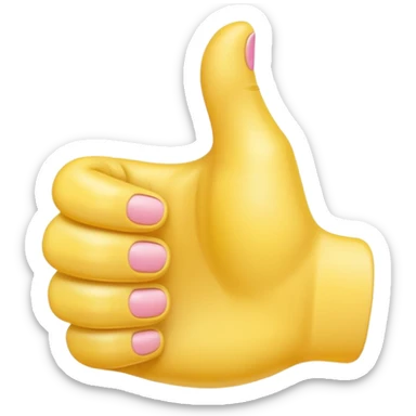 a thumbs up emoji with a thumb also pointing down attached below the pinky finger sticker