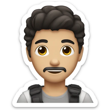 boy black hair brown eyes with beard taking picuture with a canon dslr sticker