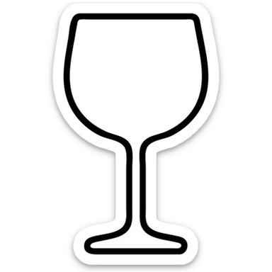 wine glass, outlined icon, no fill, modern look sticker