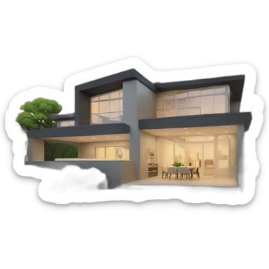 contemporary modern house sticker