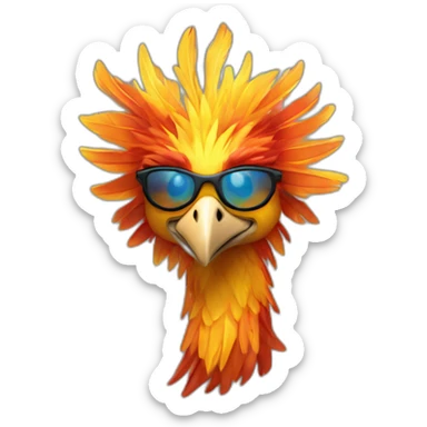 un phoenix avec des lunette de soleil sticker