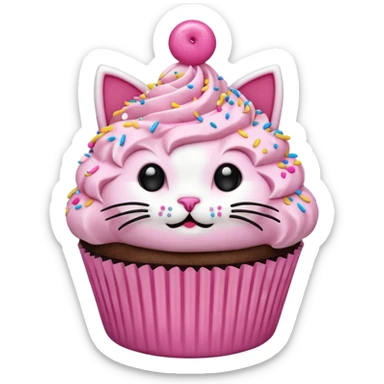 cat cupcake pink funny sticker