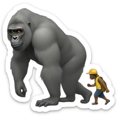 pikachi walking wit a gorilla sticker