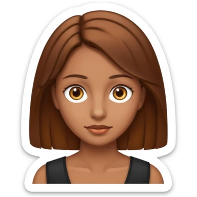 Tan skinned woman with brown hair hazel colored eyes. sticker