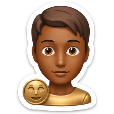 A portrait cast with tin sticker