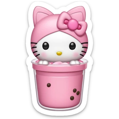 Hello kitty boba sticker