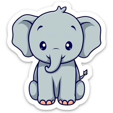 baby elephant sticker
