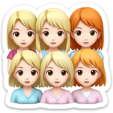Cute 3d anime girls  sticker