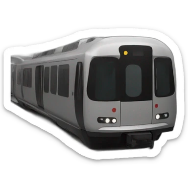metro train, front view, black color  sticker