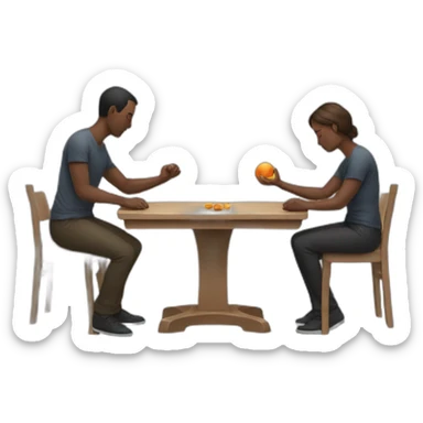 people waste shot putting hands on table sticker