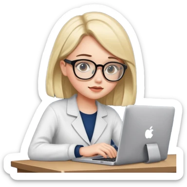 a girl coding with her computer at night sticker