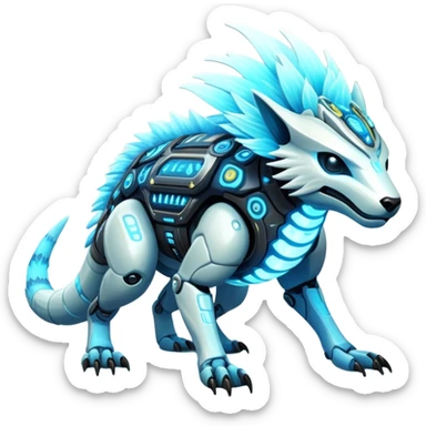  exotic tropical cyber-Protogen-Fakémon-Vernid-creature sticker