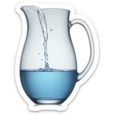 Water pouring from clear pitcher into a glass  sticker