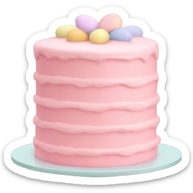 easter pastel light pink cake sticker