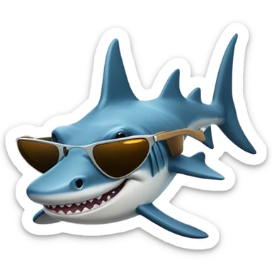hammerhead shark with sunglasses  sticker