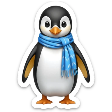 penguin with blue scarf  sticker