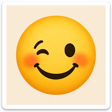 cute winking emoji sticker