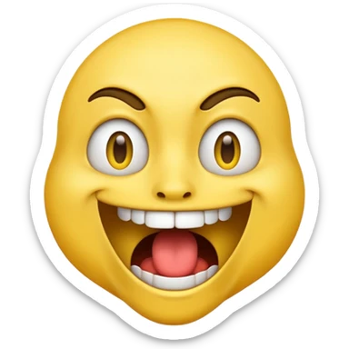 a face with a large opened mouth in emoji of whatsapp style (yellow). Larger is, better is sticker