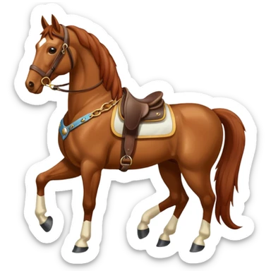 caballo entero con toda la montura sticker