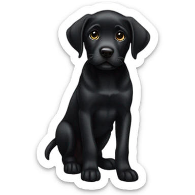 black cuttie labrador puppie  sticker