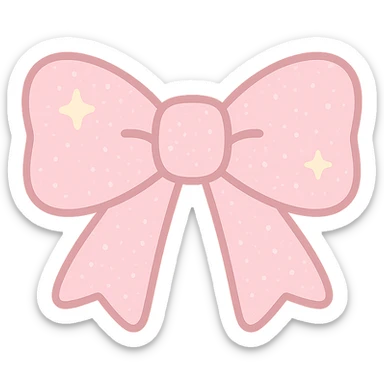 a sparkling bow with glitter details, playful and stylish sticker