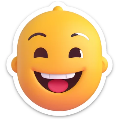laughing face emoji, 3D Microsoft style, joyful and expressive sticker