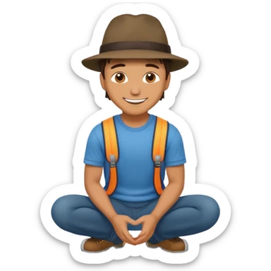 Submissive man on knees sticker