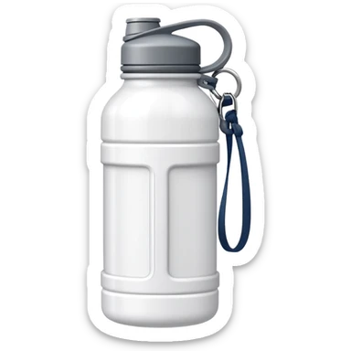 white hiking water bottle canteen with strap sticker