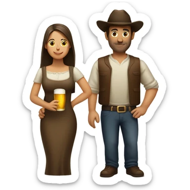 Mujer y hombre con birrete  sticker