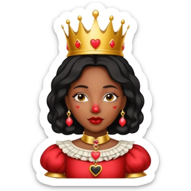 Black woman queen of hearts in Wonderland  sticker