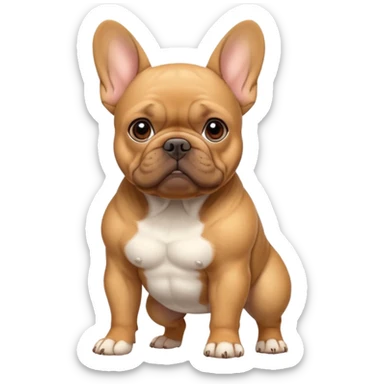 Tan French bulldog sticker