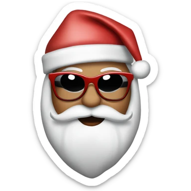 Mariah Carey dressed as Santa singing with black glasses  sticker