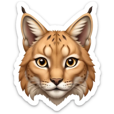 A high-resolution photo-realistic digital illustration of a baby lynx, chest upward A high-resolution, photo-realistic digital illustration of a majestic young Eurasian lynx, shown from the shoulder upwards with lynx markings, zoomed out showing half body  sticker