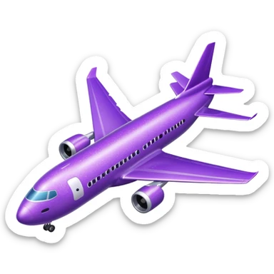 glitter purple avião sticker