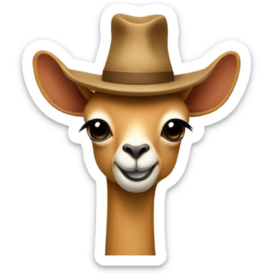 vicuna wearing hat with the letter G sticker