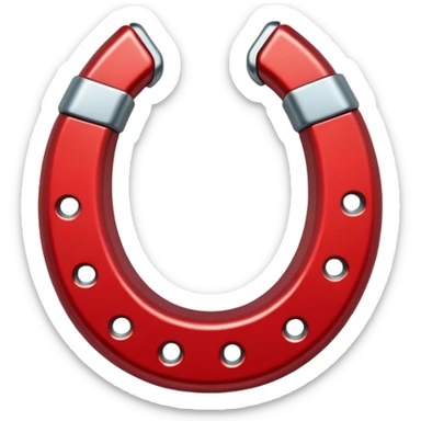 red horseshoe magnet sticker