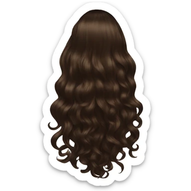 Back of hair, long wavy and brown sticker