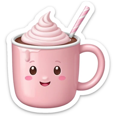 Pastel pink hot chocolate  sticker