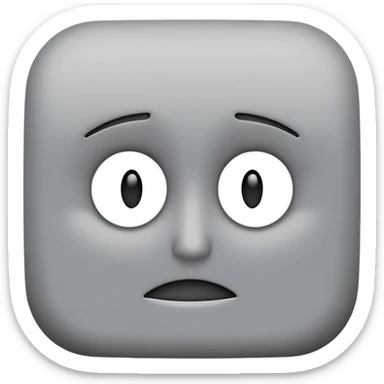 minimalist illustration of a neutral gray emoji face, , representing emotional isolation through algorithms. cold tone, grayscale color palette, subtle noise texture, geometric and mechanical look, emotionless expression, digital abstraction, soft vignette on white background. sticker