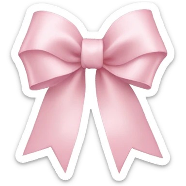 light pink ribbon bow sticker