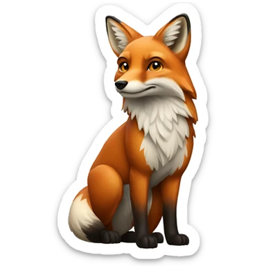 antrpomorphic fox standing sticker
