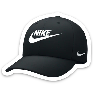 Black hat with Nike logo on the front  sticker