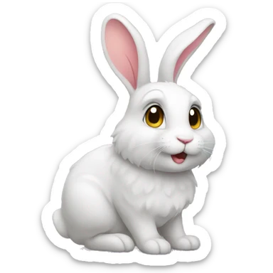 rabbit with a bon sticker