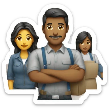 trabajador HOMBBRES Y MUJERES EN UNA TIENDA DE APPLE sticker