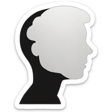 silhouette of a person, question mark on their face  sticker