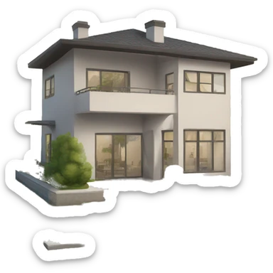 modern villa sticker