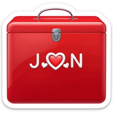 JAAN in bold letters in a red box with hearts  sticker