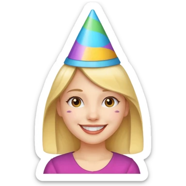 party hatted girl sticker