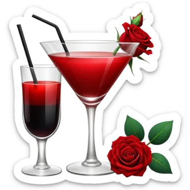 🍸+🍹+🖤+🌹 sticker