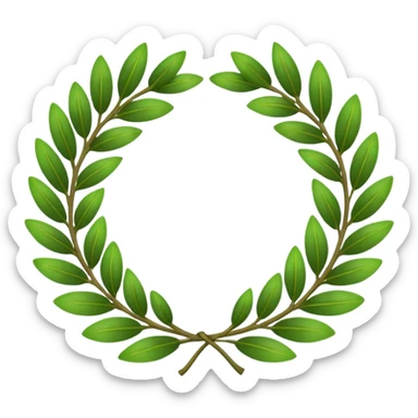 Create a laurel wreath for graduation in university sticker
